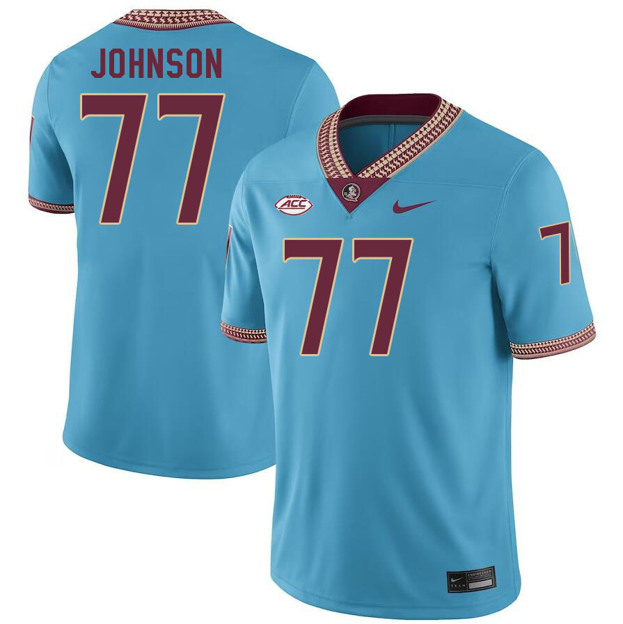 #77 Roderick Johnson Florida State Seminoles Jerseys Football Stitched-Turquoise - Click Image to Close